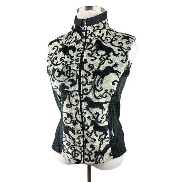 Kerrits Horse Print Equestrian Full Zip Fleece Vest Women's Size Large H14693 - Picture 14 of 16